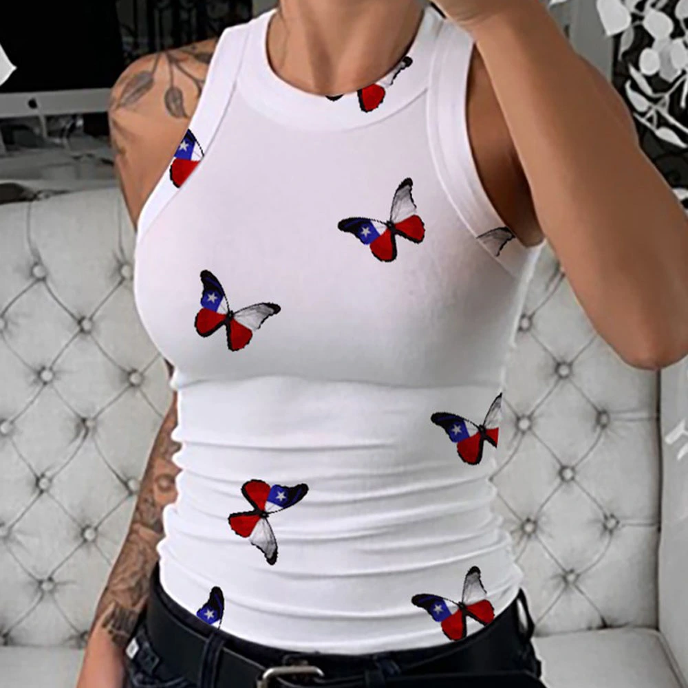 Butterfly print vest