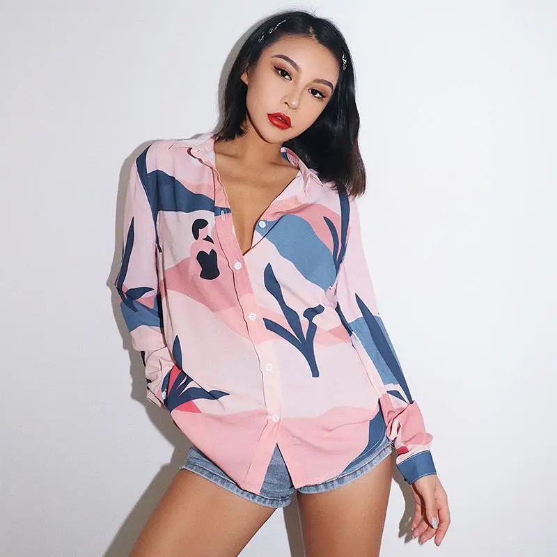 Western-style design long-sleeved shirt