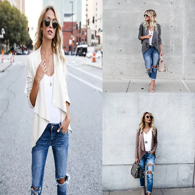 Lapel solid color faux suede coat