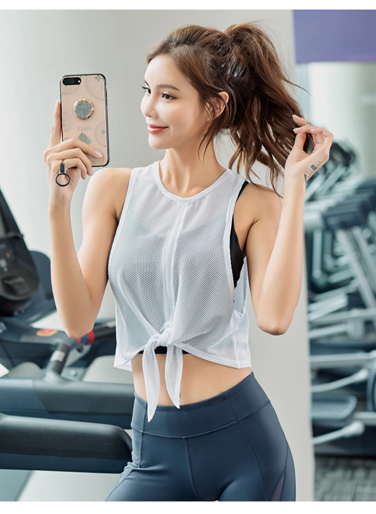 Breathable yoga vest female mesh sports yoga suit