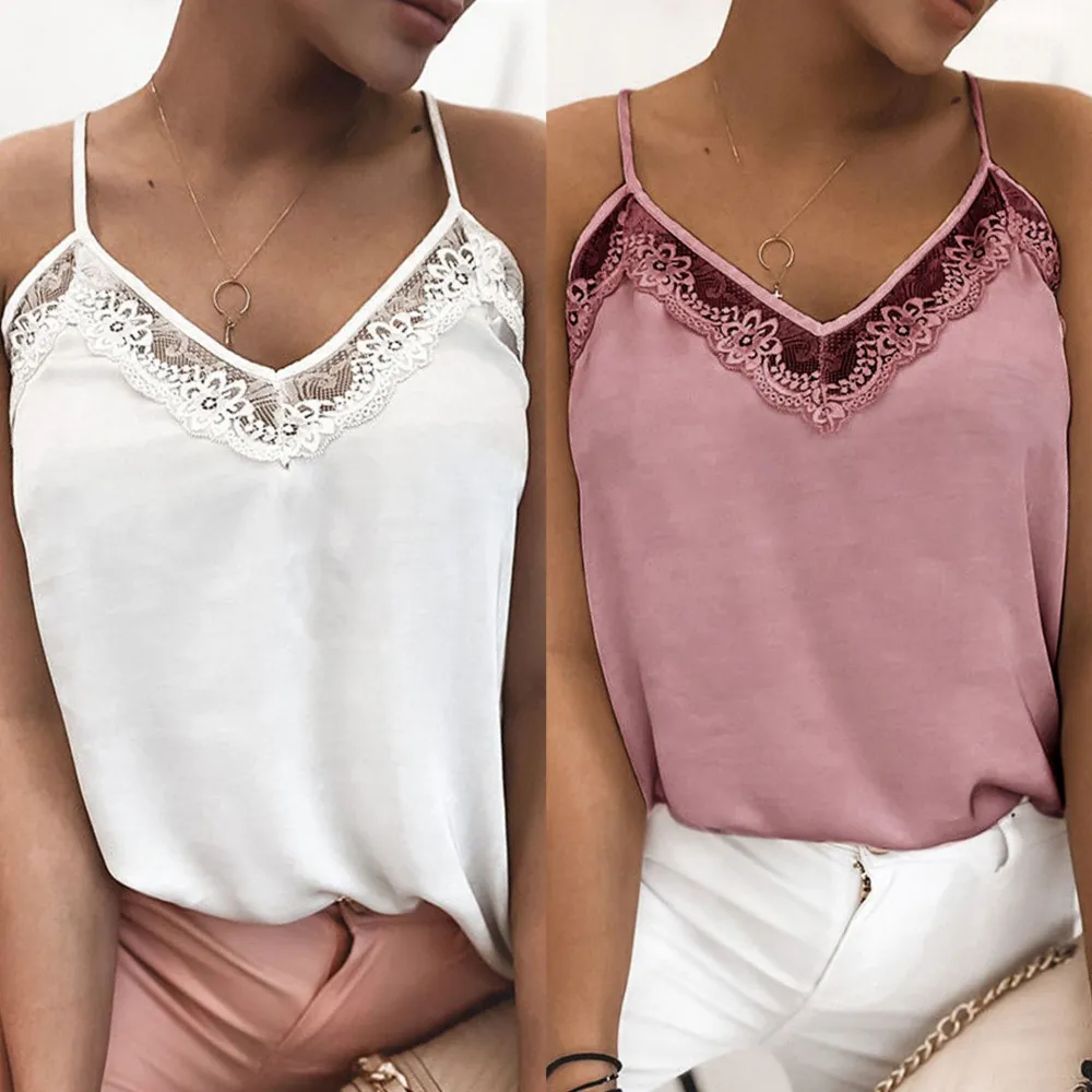 Elegant lace solid color personalized camisole