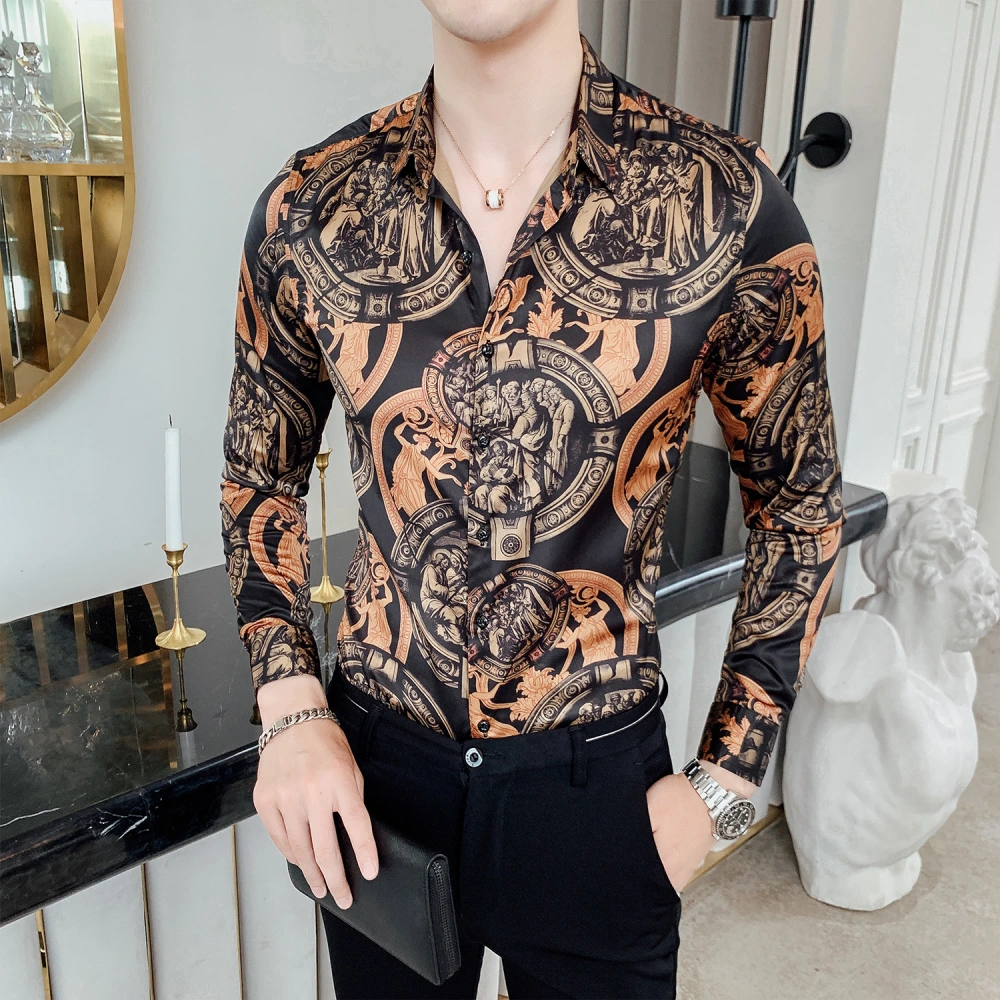 Men's long sleeve printed shirt