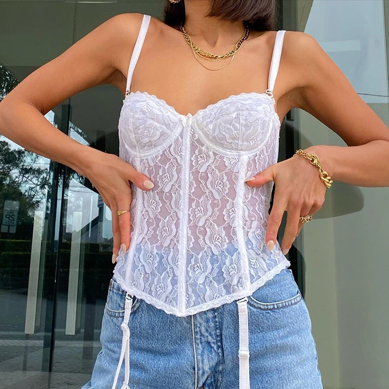 Fashion Mesh See-through Slim Bottoming Vest