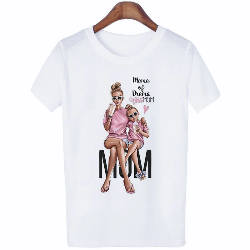 Summer women's printed white tops