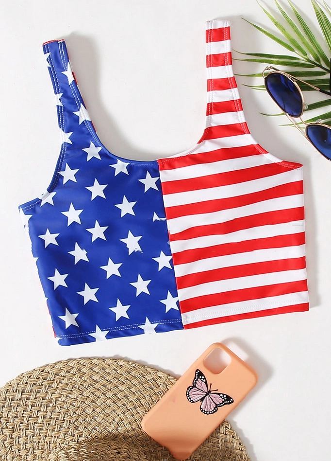 Color block tank top swimsuit