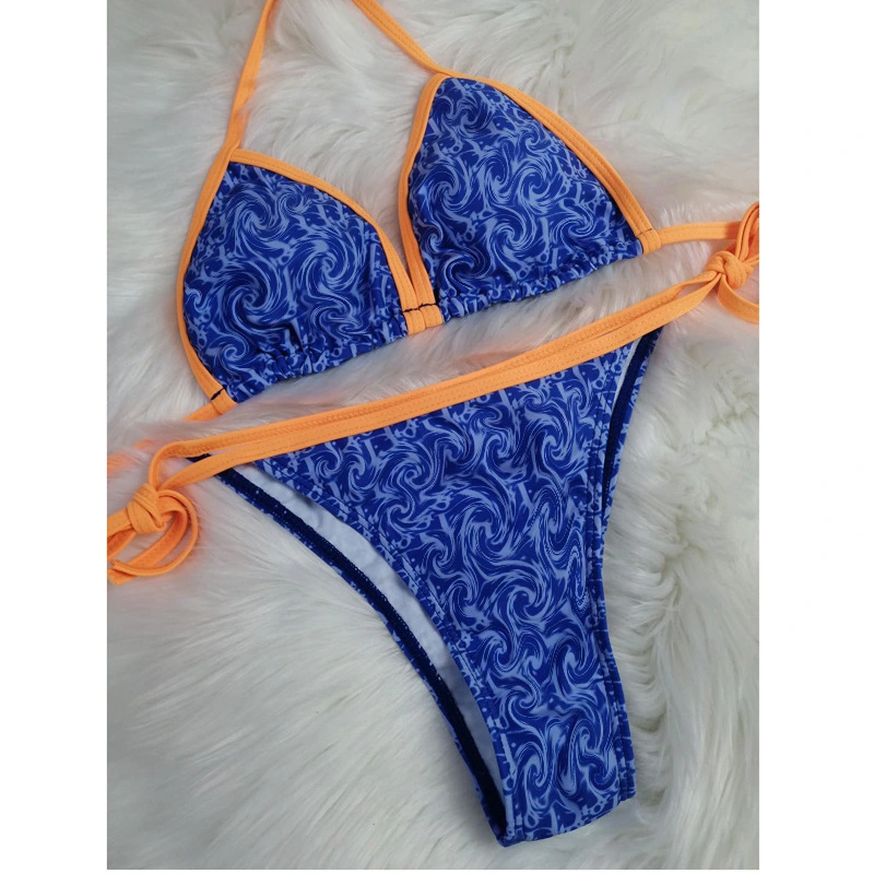 Color split swimsuit triangle bikini