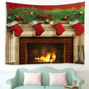 Flower-shaped Christmas Stockings Fireplace Bedroom Decoration Tapestry