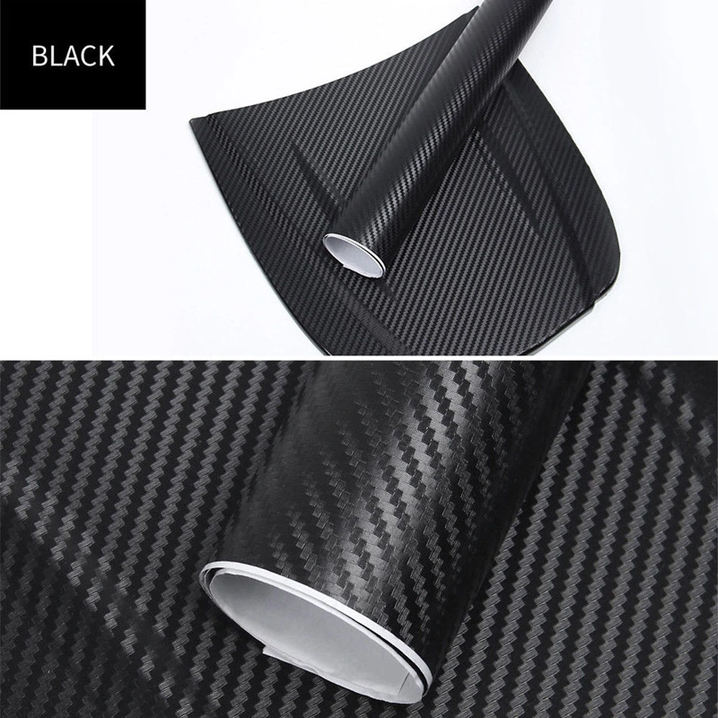Carbon Fiber Vinyl Foil Film Car Wrap Roll Sticker Decal Black DIY Waterproof All Weather Adhesive Tape Car Styling