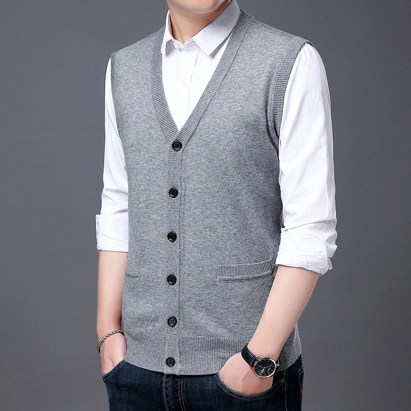 Real Pocket Wool Sleeveless Daddy's Vest