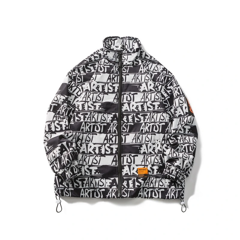 Street Jacket With Polyester Letters All Over Print