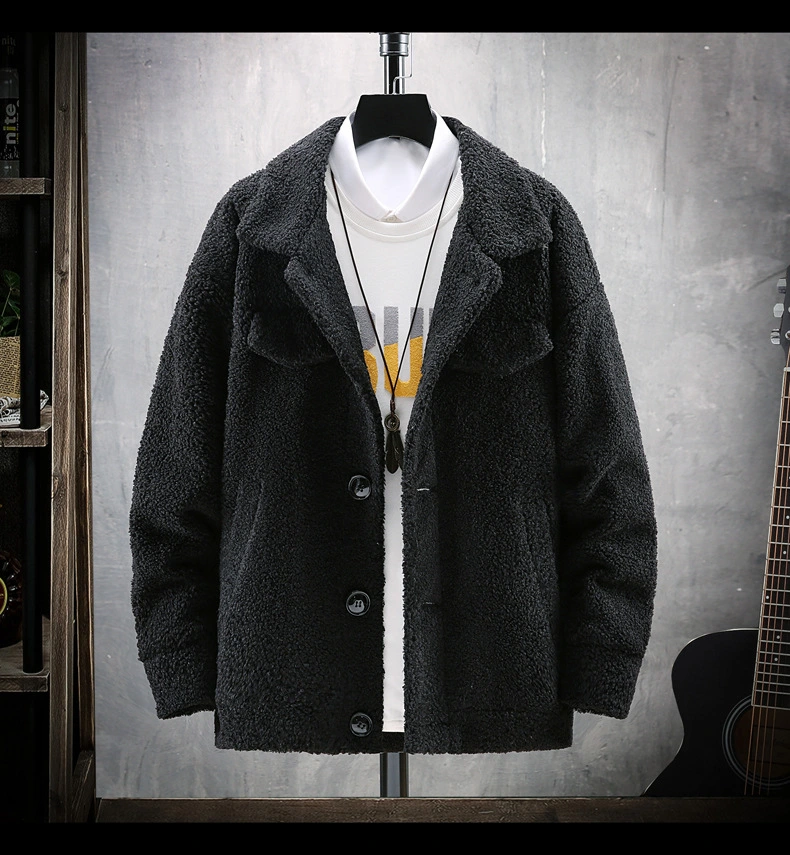 Trendy Handsome Lamb Plush  Men's Jacket