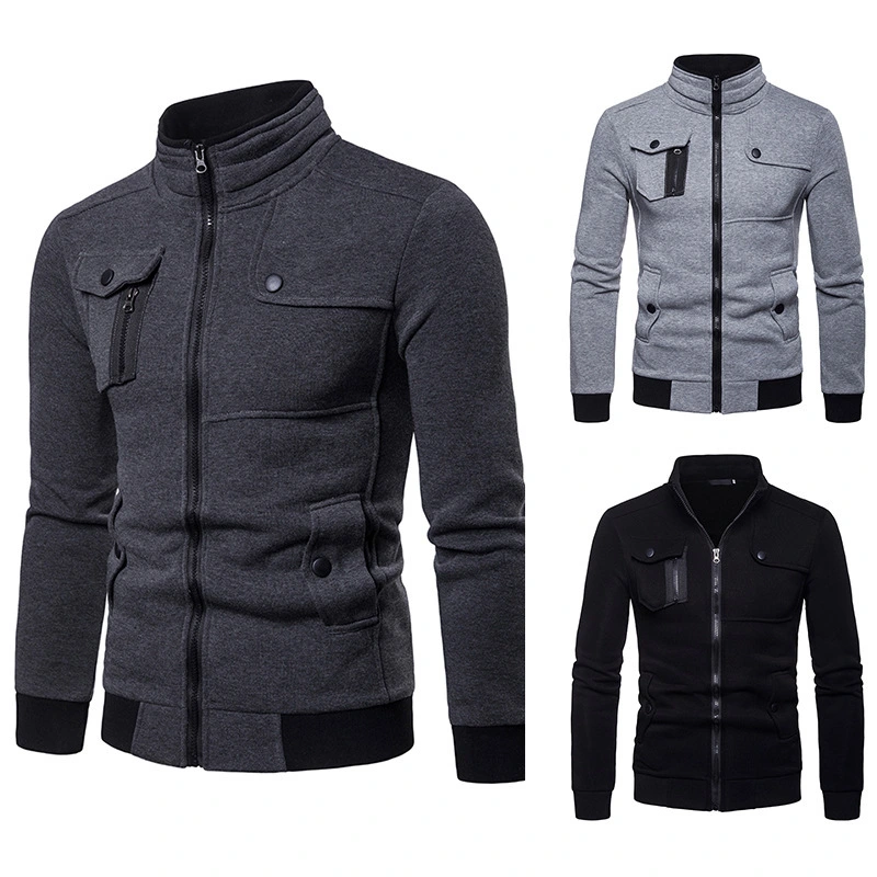 Men's Stand Collar Multi Pocket Jacket