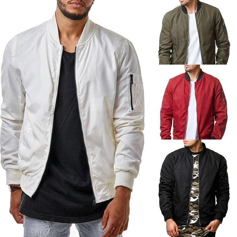 Men's solid color outdoor stand collar men's jacket