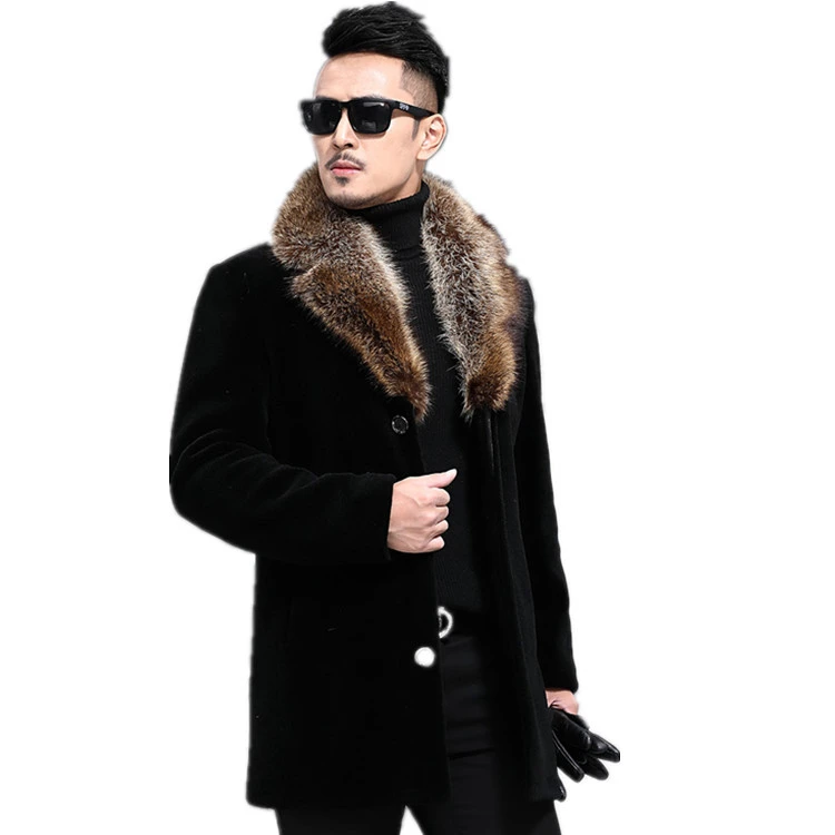 Wool collar woolen jacket