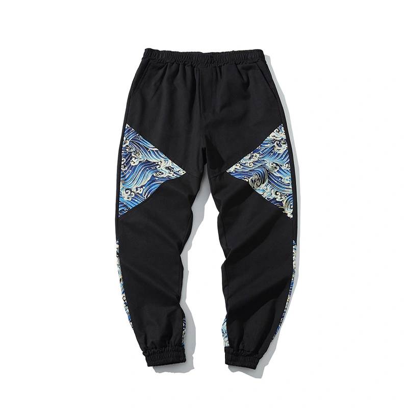 Autumn Men's Harem Feet Pants Japanese Youth Large Size Color Matching Cotton And Linen Trousers Men's Nine-Point Feet Pants Men