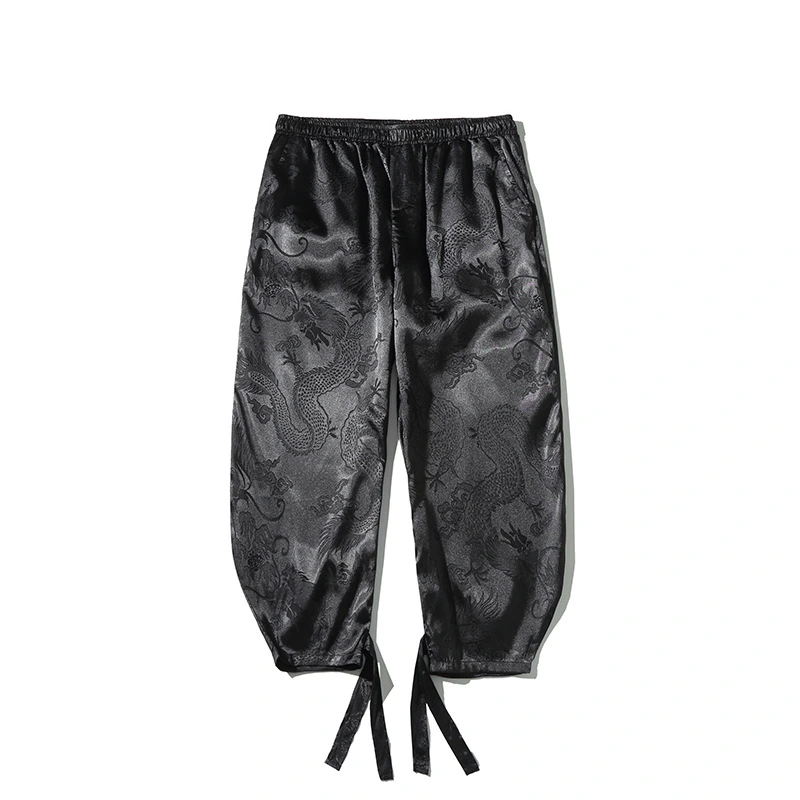  Summer New Men's Chinese Style Loose Large Size Improved Tang Costumes Long Pattern Pants Casual Pants Men's Trendy