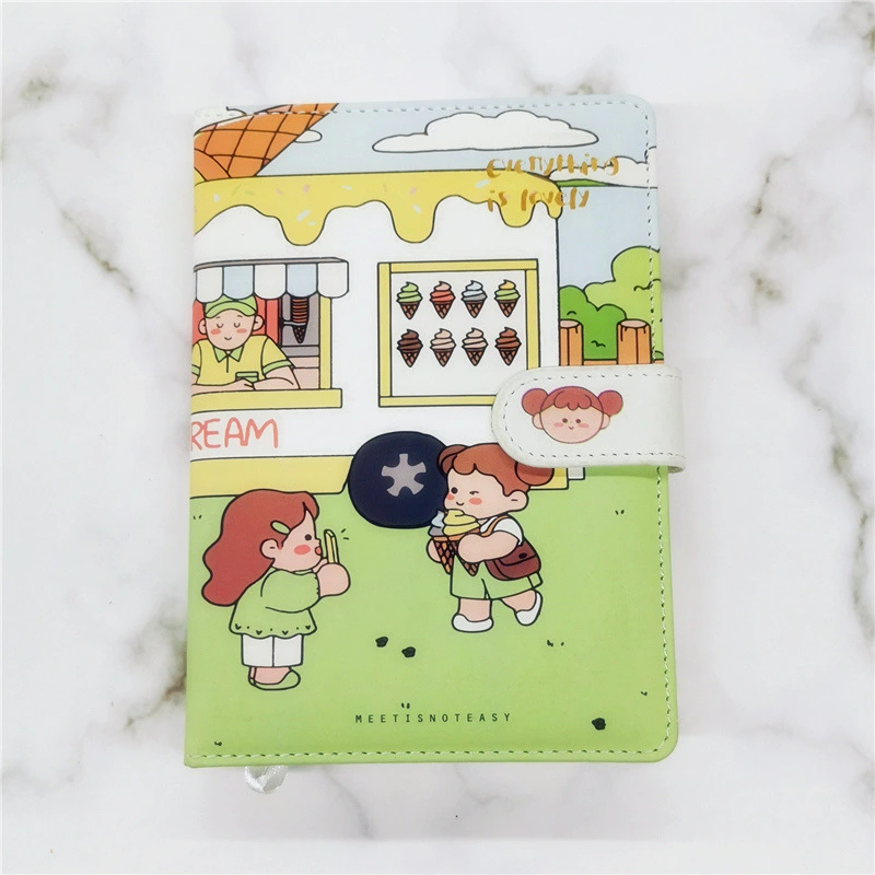 Cute Hand Ledger A5PU Color Page Notepad