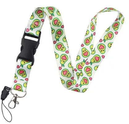 Fruit Avocado Cartoon Double-sided Printing Polyester Buckle Mobile Phone Lanyard