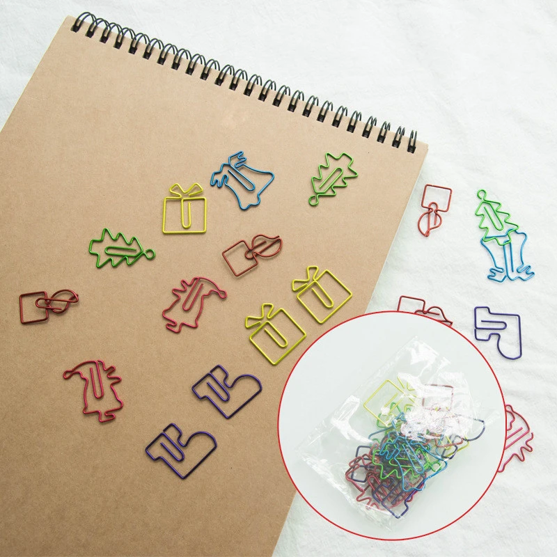 Christmas Creative Special-shaped Color Paper Clips 18 Pieces