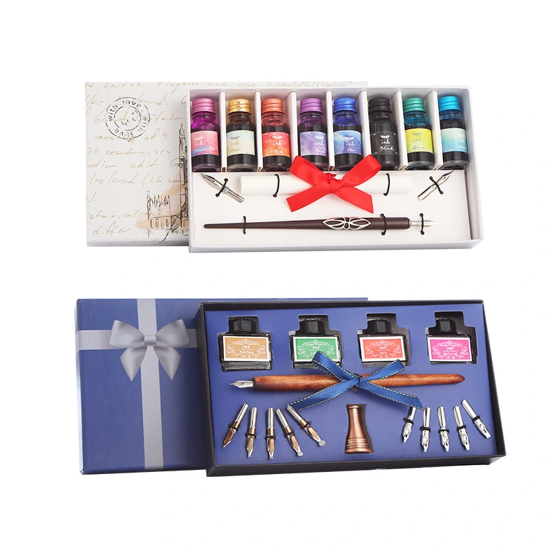 Pen and Ink Gift Box Wooden Dip Pen Set