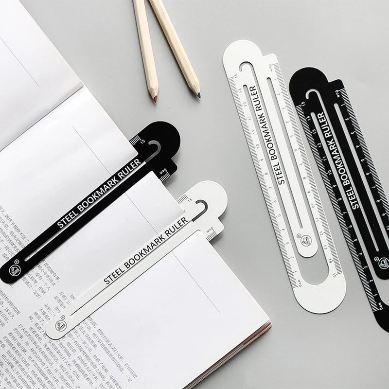 Black and white two-sided ruler