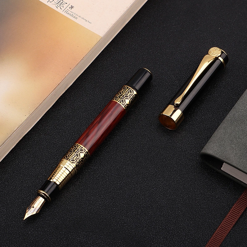 ImitationMahogany Metal Wood Grain Fountain Pen