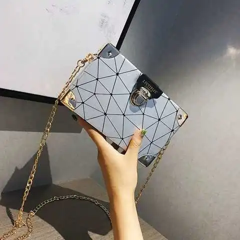 Geometric Pattern Crossbody Shoulder Box Bag