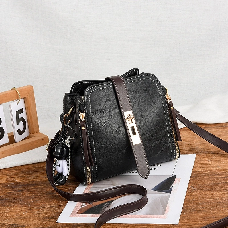 All-match messenger one-shoulder bucket bag