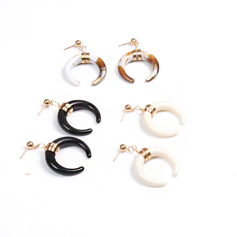 Horn-shaped winding wire earrings