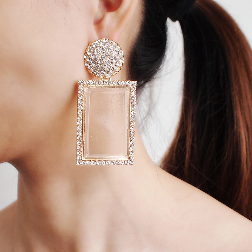 Fashion personality street style diamond earrings