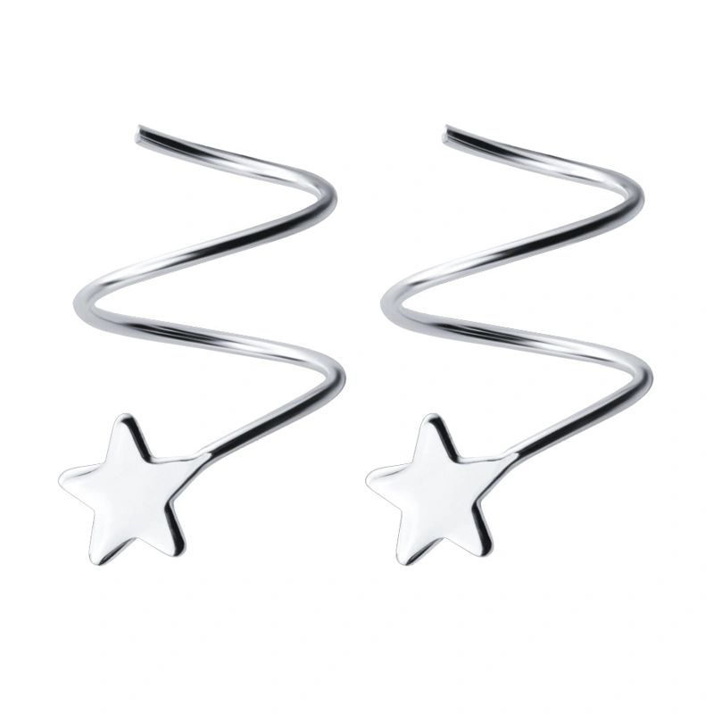 Wavy Five-pointed Star Sweet Star Earrings