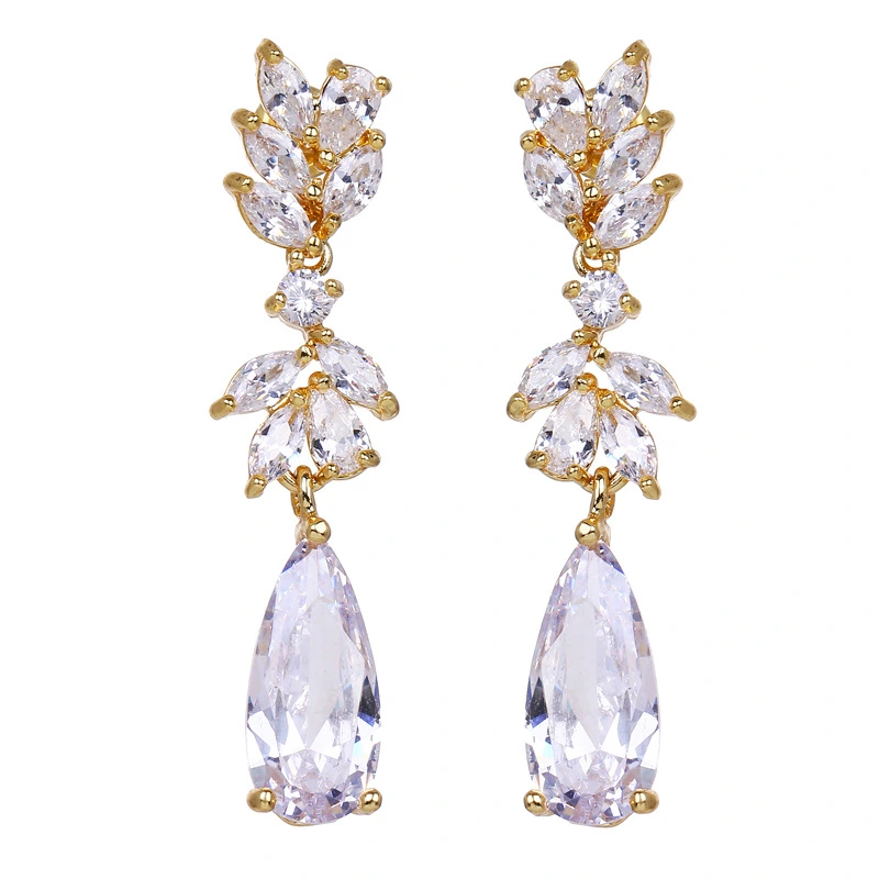 Ladies Water Drop Diamond Fashion Zircon Earrings