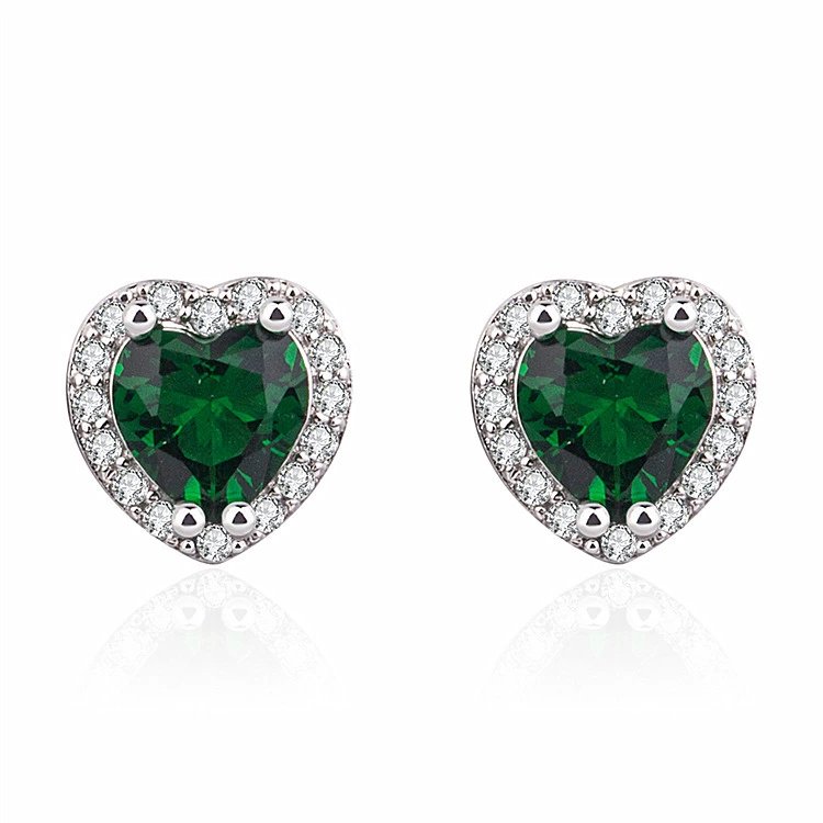 Micro Diamond Love Heart Inlaid Zircon Earrings