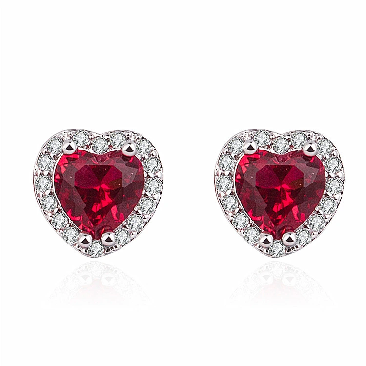Micro Diamond Love Heart Inlaid Zircon Earrings