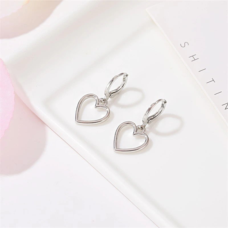 Simple Hollow Love Earrings Small Fresh and Versatile