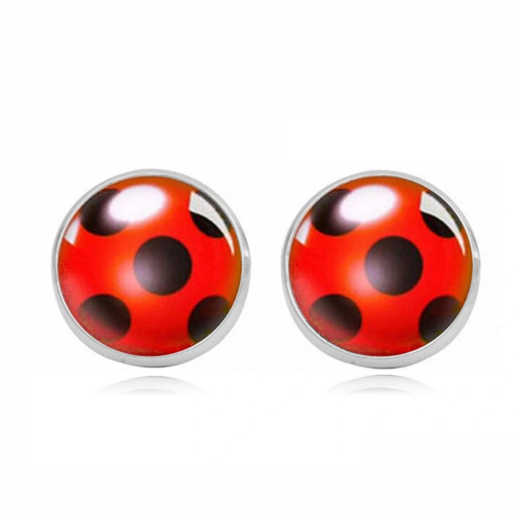 Fashion Ladybug Time Gemstone Earrings Accessories