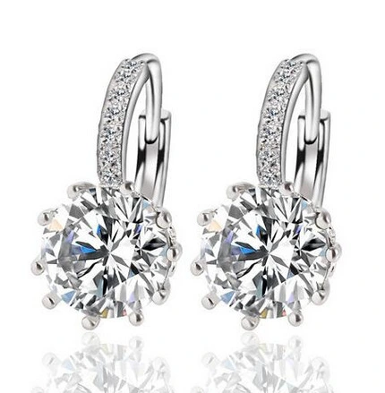 Temperament Metal Ear Crystal Zircon Earrings