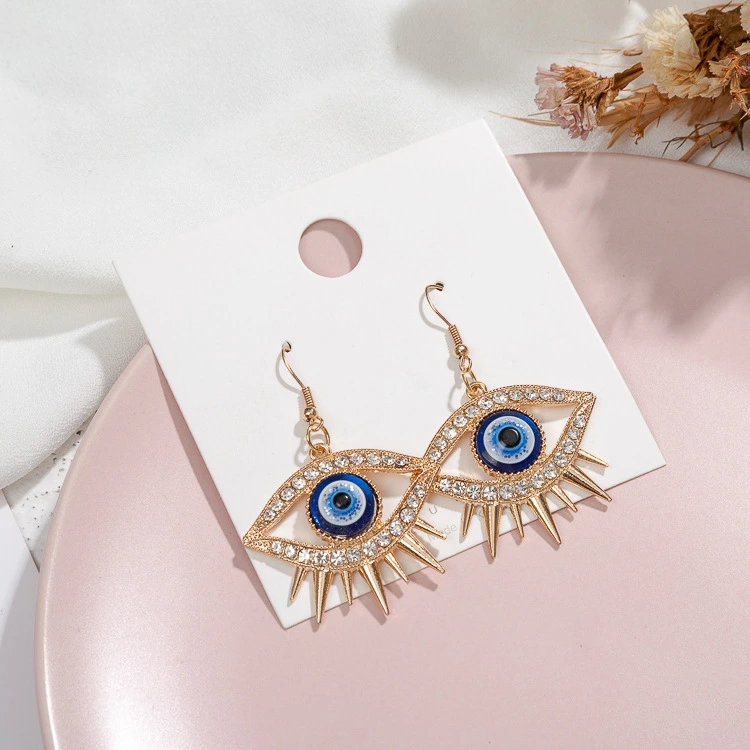 European And American Fashion Diamond Earrings Big Eyes Earrings 