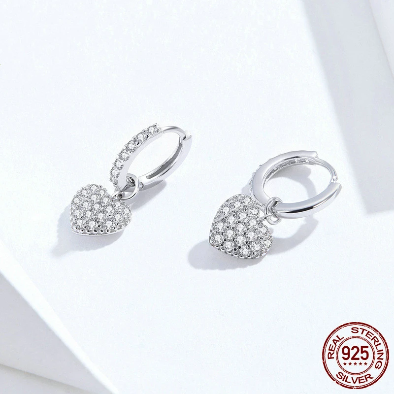 Fashion Inlaid Zircon European and American Style Sterling Silver Ear Buckle