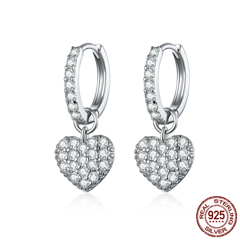 Fashion Inlaid Zircon European and American Style Sterling Silver Ear Buckle