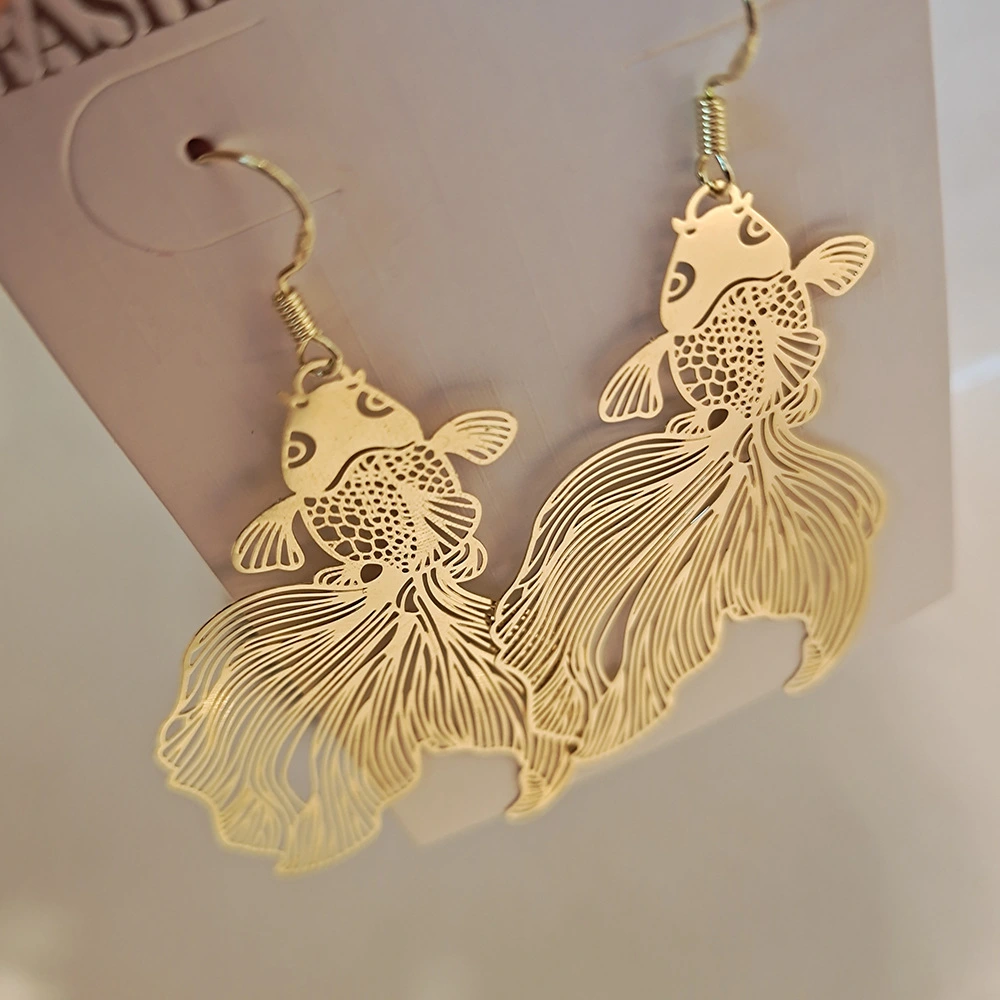 Koi Goldfish Ji Niche Earrings Personalized Fish Tail