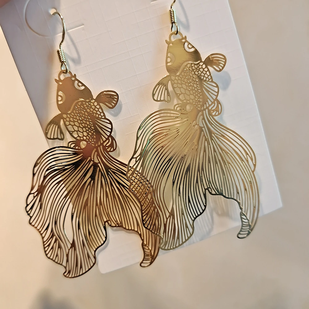 Koi Goldfish Ji Niche Earrings Personalized Fish Tail