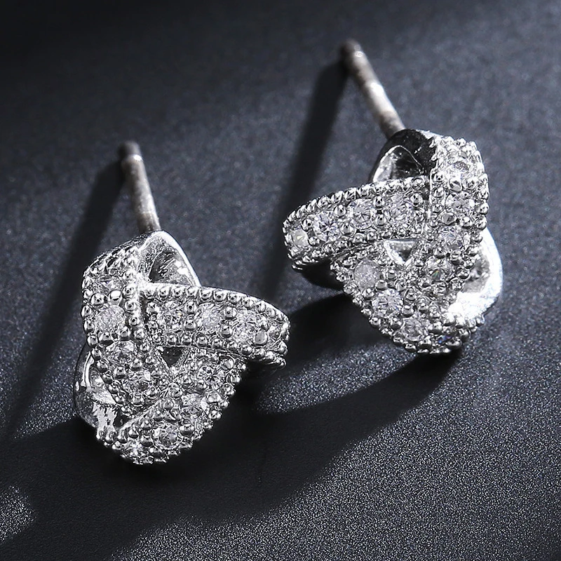 RAKOL Hot-selling Korean Version Of Simple Windmill Shape Creative Zircon Earrings Female Fashion All-match Earrings