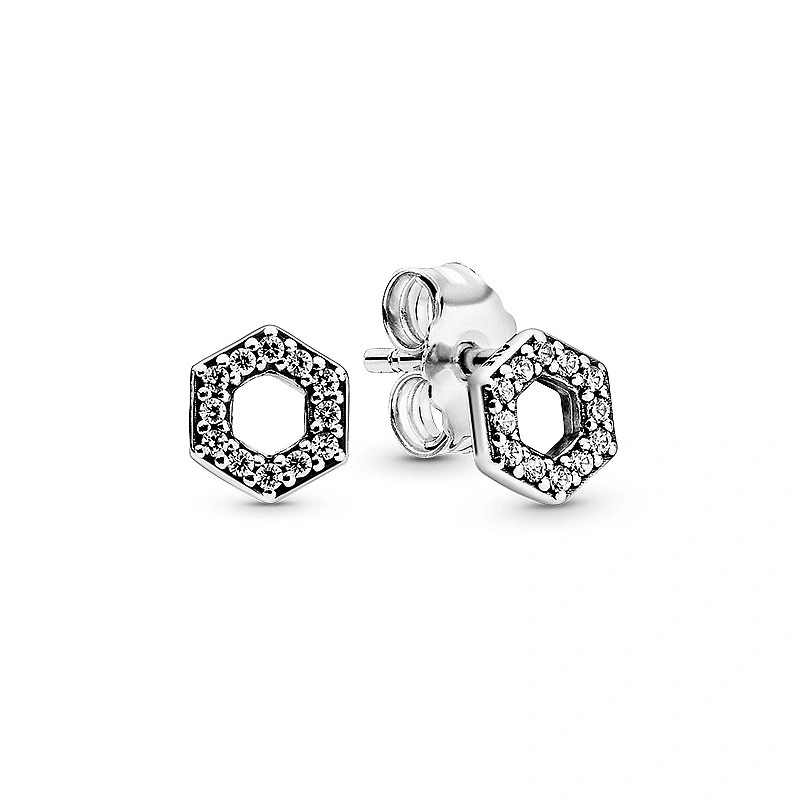 New Shiny Hexagonal Honeycomb Earrings