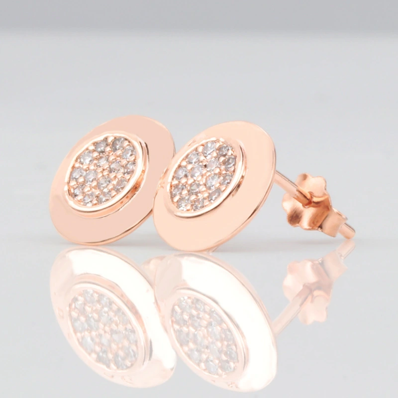 Fashion All-match Round Diamond Earrings Wholesale