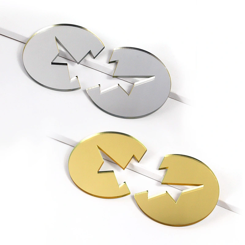 Non-Mainstream Gold And Silver Lightning Stud Earrings