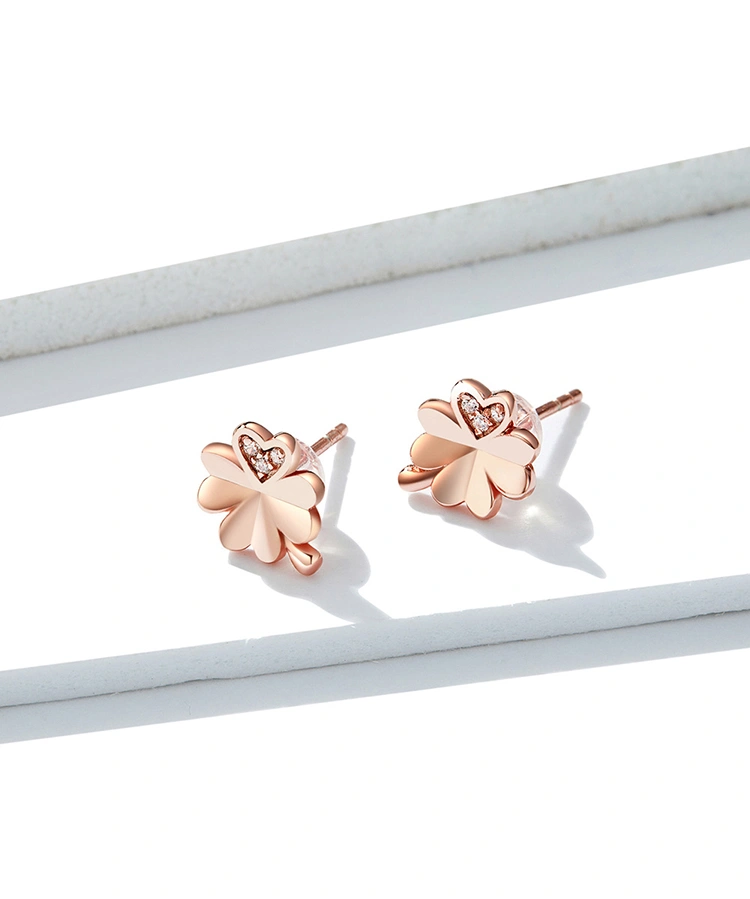 Sterling Silver Rose Gold Plated Earrings