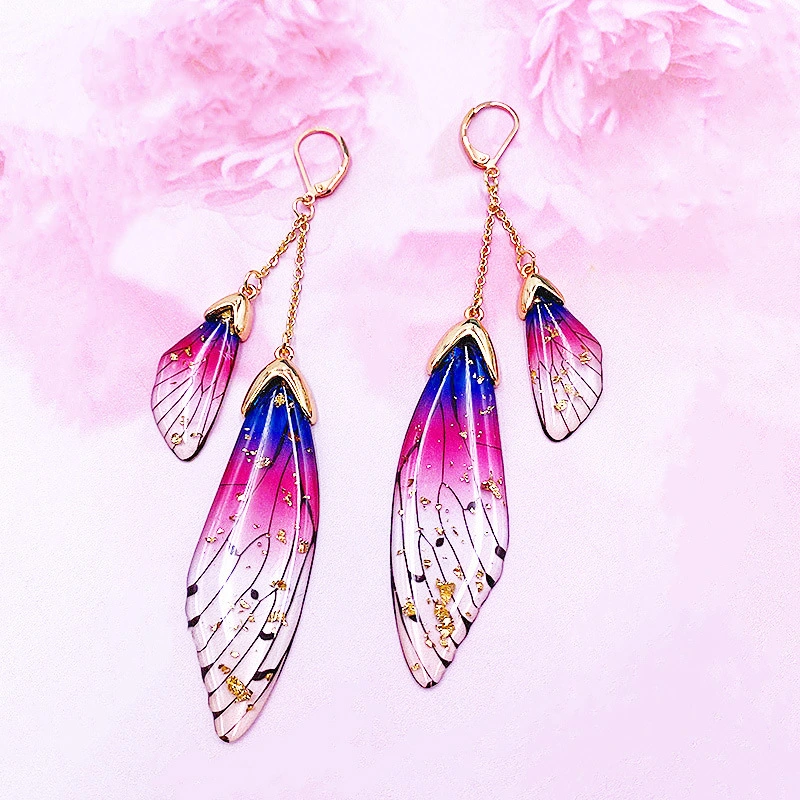 Temperament Long Butterfly Crystal Earrings Women