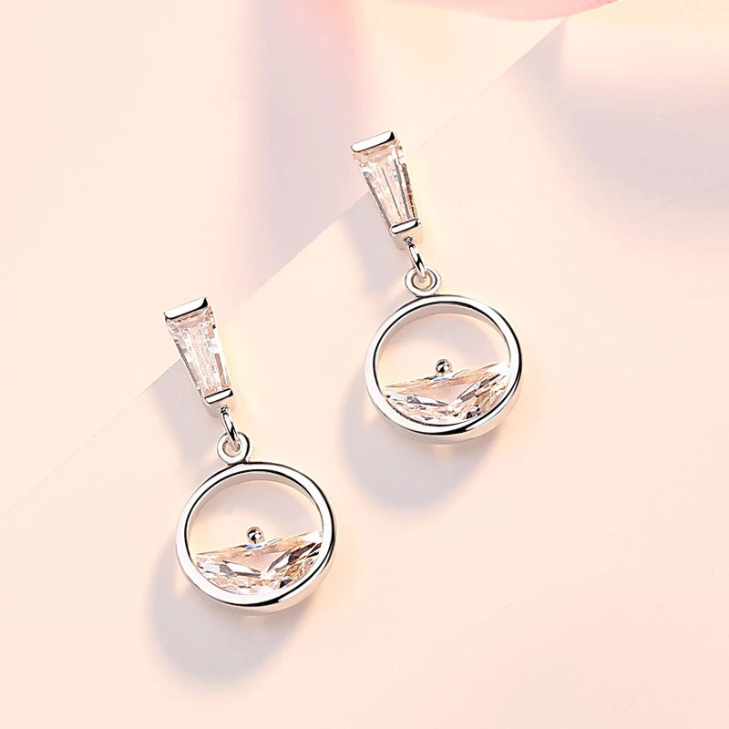 s925 Sterling Silver Spring Water Earrings Female Japan And South Korea Simple Retro Ear Jewelry