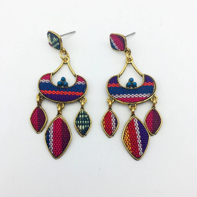 Bohemian Style Ethnic Earrings Color Patch